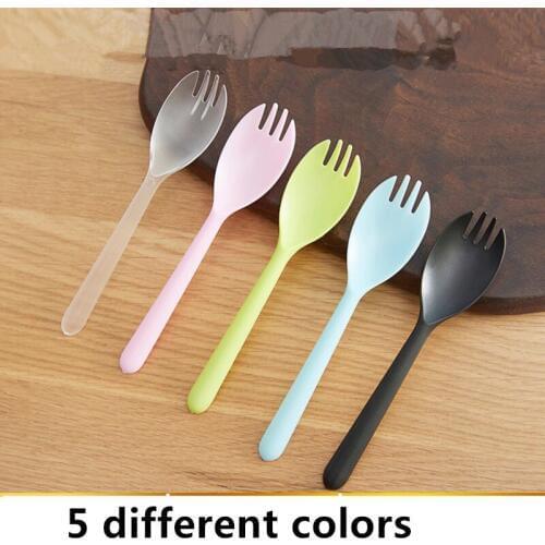 100Pcs Disposable Fork And Spoon Plastic Disposable Tableware Cake Fork Independent Packaging Wedding Birthday Party Supplies