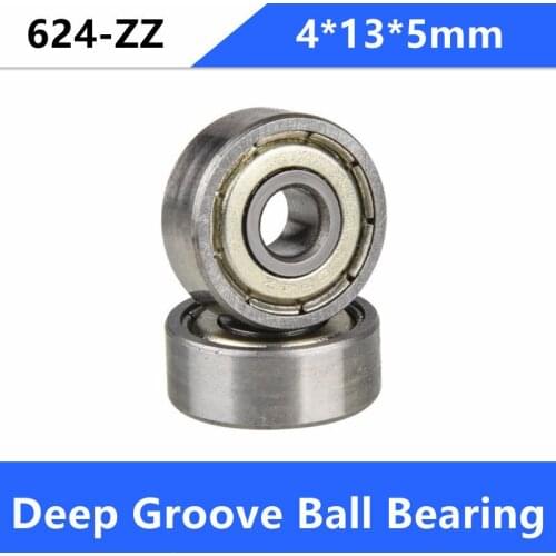 1000pcs/lot 624ZZ miniature radial ball bearing 624 624Z shielded deep groove ball bearings 4*13*5mm