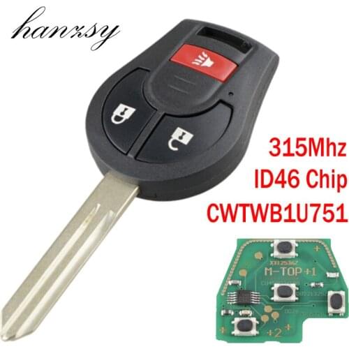2+1/3 Buttons For NISSAN Qashqai Sunny Sylphy Tiida X-Trail Rogue Versa 2008-2016 Car Remote key CWTWB1U751 ID46 Chip 315Mhz