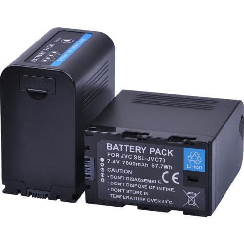 2Pcs 7800mAh SSL-JVC70 JVC70 Camcorder Battery with USB Output for JVC SSL JVC70 SSL-JVC50 GY-HMQ10 GY-HM200 GY-LS300 Batteries