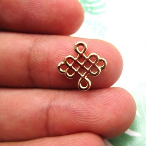20pcs New UV Gold DIY Handmade Chinese Knot Connector Earring Accessories Pendant Headdress Accessories