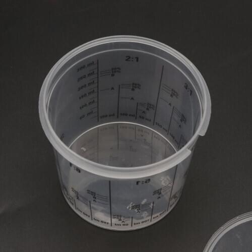 5Pc 400ml Graduated Clear Paint Mixing Cup Calibrated Mixing Ratios Measuing Cup