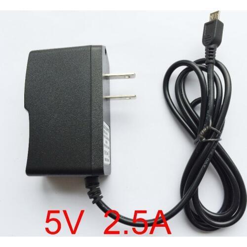 50PCS High Quality AC100-240V DC 5V 2.5A Micro USB Charger Adapter Power Supply for Raspberry Pi US Plug