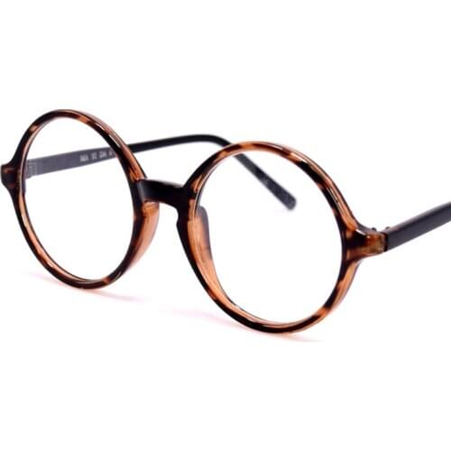 7 Sizes Transparent White Women Men Eyeglasses Frame Vintage Kids Round Clear Lens Glasses Optical Spectacle Frame Black Leopard