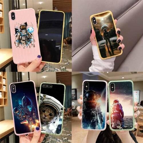 Space Love Moon Astronaut Trolley Suitcase Texture Phone Case For IPhone 11 Pro Max X XS MAX 8 7 6S Plus