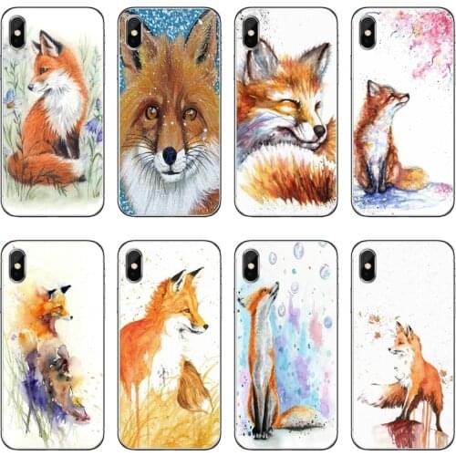 Watercolor Painting Fox TPU Soft Phone Case For Xiaomi Mi 11 Note 10 10T 9 9T 8 Pro A2 Lite A3 A1 Poco F1 F2 M3 X3 NFC