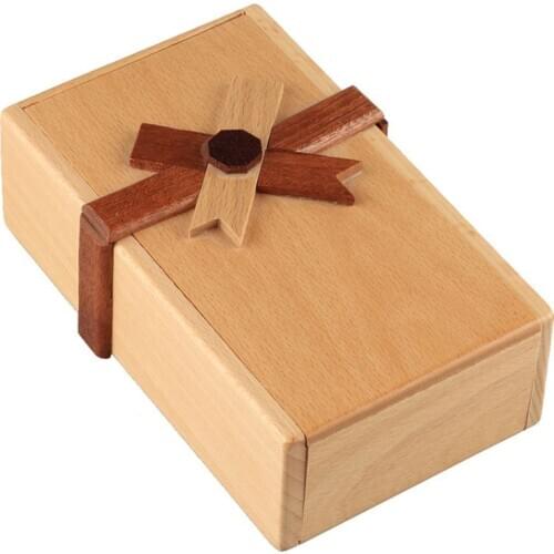Puzzle Gift Case Box with Secret Compartments Wooden Money Box to Challenge XX9E