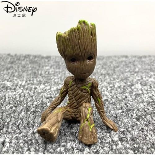 Disney 6cm Cartoon Guardians Of The Galaxy 2 Tree Man Grout Sitting Collectible Anime Toy PVC Mini Action Figure Doll Toys Mode