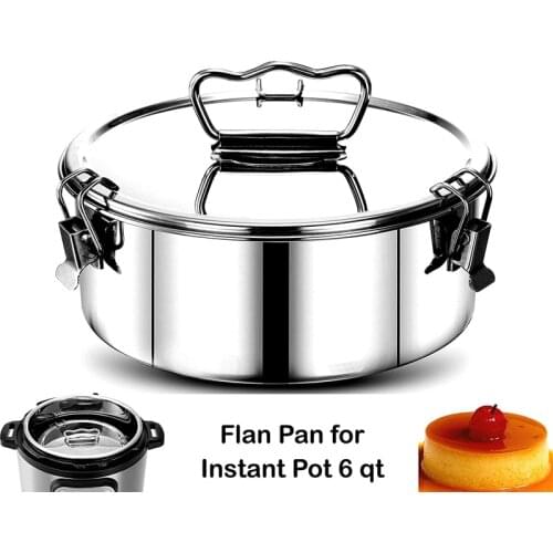 Hot Stainless Steel Flan Mold with Lid and Easy Lift Handle Accessories for 6 8 Qt Baking 2-Qt Cake Pan