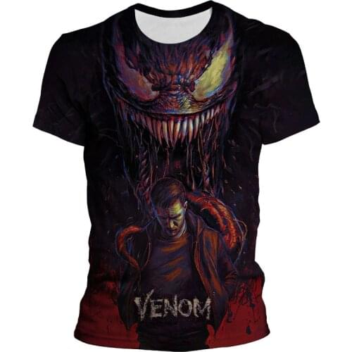 Fashion Marvel Men Clothes 2021 New Men/Women Summer Venom Print Men Short Sleeve T-shirt 3D Print Casual Tshirts Top Streetwear