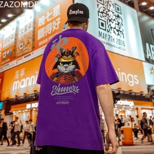 ZAZOMDE 2021 T Shirt For Men Fashion Streetwear Style T-shirt Oversized Tops Summer New Ins Half Sleeve Men Cotton Tshirt Cool