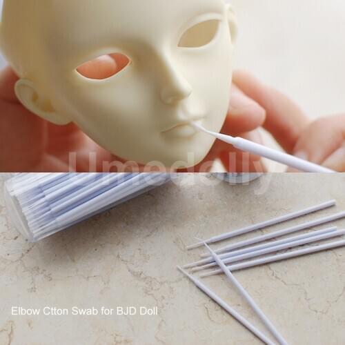 20/50/100pcs BJD Face Makeup Tools Ultra Small Elbow Cotton Swab for Blyth BJD SD Face Up Remover Doll DIY Make-up Accessories