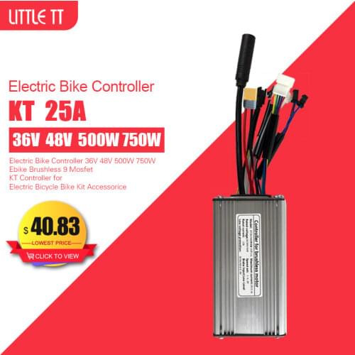 Electric Bicycle KT Controller 36V 48V 25A Electric Bike 750W Brushless Motor Controller with Light Function For Ebike Parts