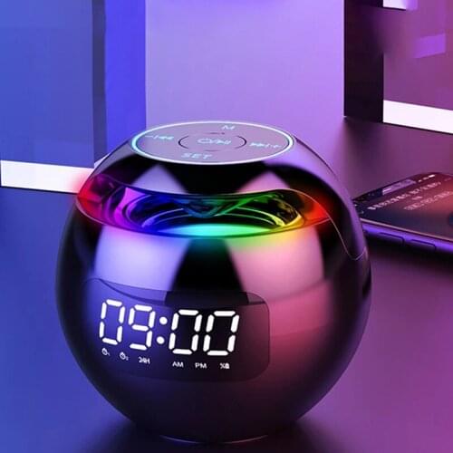 Mini Speaker Portable Column Bluetooth Speaker Sound box with LED Display Alarm Clock Hifi TF Card MP3 Music Play