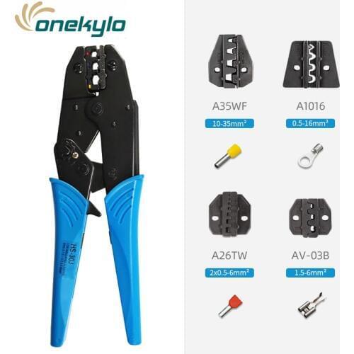 HS-30J 5 in 1MINI EUROP STYLE crimping pliers die sets for A35WF A1016 A26TW AV-03B 4 jaws crimping tool kit