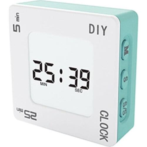 Multifunctional DIY Time Management Pomodoro Timer Creative Square Alarm Clock Vibration Flashing Backlight Timer Reminder