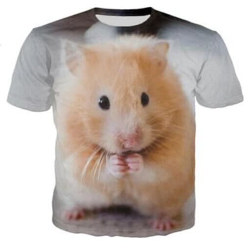Hamster Domesticated Guinea Pig 3D Print Mens T-Shirts Women Children Tshirt Casual Short sleeve Oversized Hip Hop Tee Tops