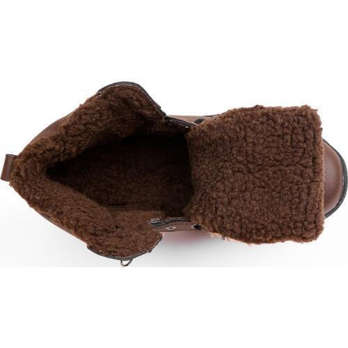 YIQITAZER Men Ankle Boots Suede Leather Warm Winter Boots Outdoor Men Snow Boots Fashion Climbing men Winter Shoes