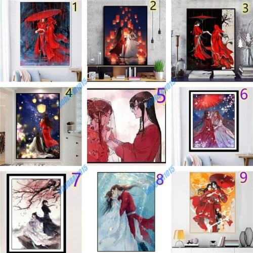 Tian Guan Ci Fu 5D DIY Diamond Painting Full Drill Embroidery Cross Stitch Kits Diamond Mosaic Anime Home Decor