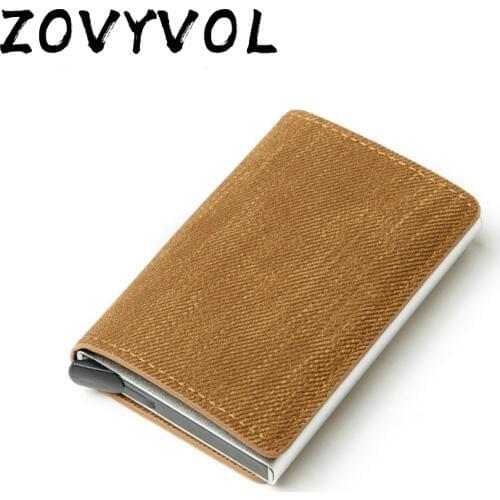 ZOVYVOL New Arrivals Vintage Denim Wallet Men Women Clutch Anti RFID ID Card Holder 3 Color Metal Mini Wallet Dropshipping Purse