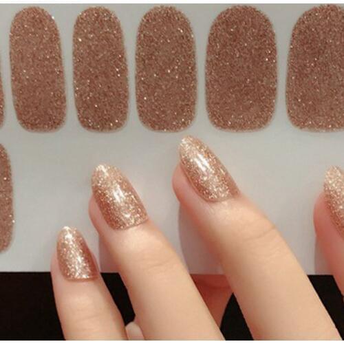 New Solid Color Glitter Nail Sticker All Stickers Nail Stickers Shiny Gradient Nail Polish Stick Nail Polish Film