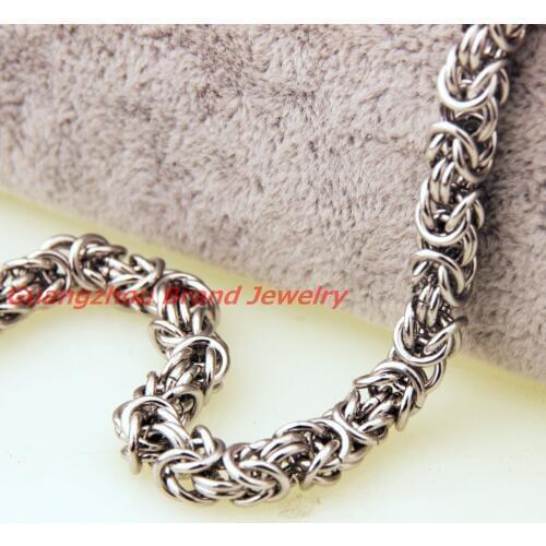 Charm 6mm 316L Stainless Steel Necklaces Byzantine Chain Mens Jewelry Top Fashion Cool Gift, High Quality 7-40"