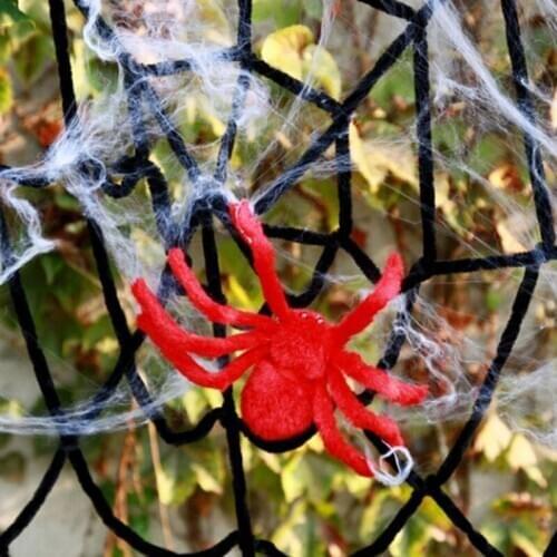 Plush Spider Made of Wire and Plush Toy for Party or Bar Halloween Decoration