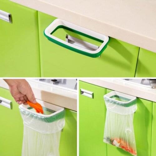 Ouneed Bag Hanging Kitchen Cupboard Door Back Style Stand Trash Garbage Bags Storage Holder Rack rangement