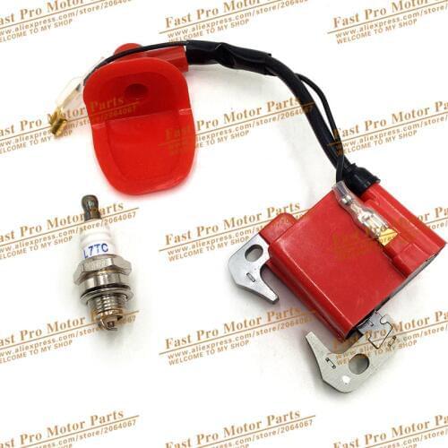 Performance Red IGNITION COIL for 43cc 47cc 49cc Mini Quad Pocket Dirt Bike ATV 2-Stroke Engine part with L7T spark plug