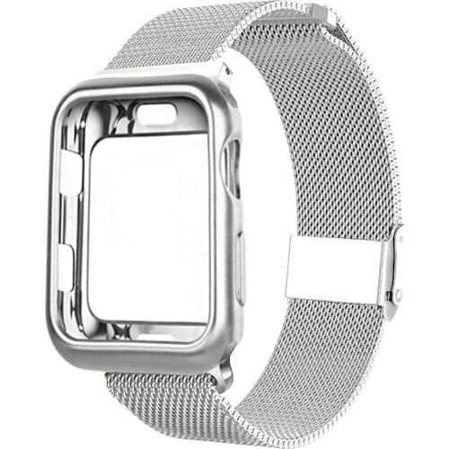 Milanese Loop Bracelet Stainless Steel band + case For Apple Watch series 123 42mm 38mm strap for iwatch 4 5 40mm 44mm watchband