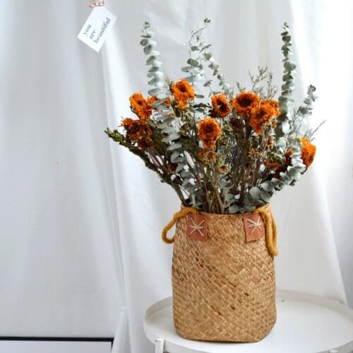 Garden flower baskets vase Hand-woven Hand-made articles kn itting wedding Bridal flowers decoration home decor gift Box