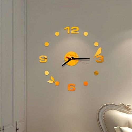 NEW 40CM Self-adhesive PVC Affixed With 3D DIY Roman Number Acrylic Mirror Wall Sticker Clock Home Living Room Silent Clock