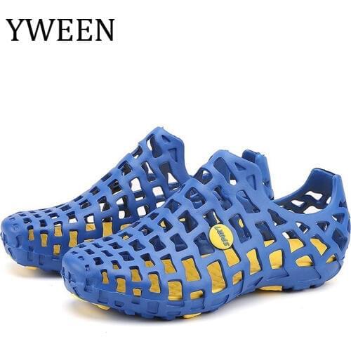 YWEEN Mens Sandals Summer Casual Unisex Hollow Jelly Breathable Shoes men women Beach Tourism Sandals Big Size