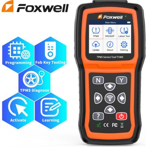 Foxwell T1000 TPMS Tool Programming Activate TPMS Sensors Check RF Key FOB Tire Pressure Monitoring System Auto Tester Detector