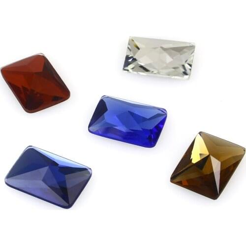 Flat back Rhinestones rectangle shape big size silver plating crystal glass stone 18*13mm beads for clothes bags craft DIY