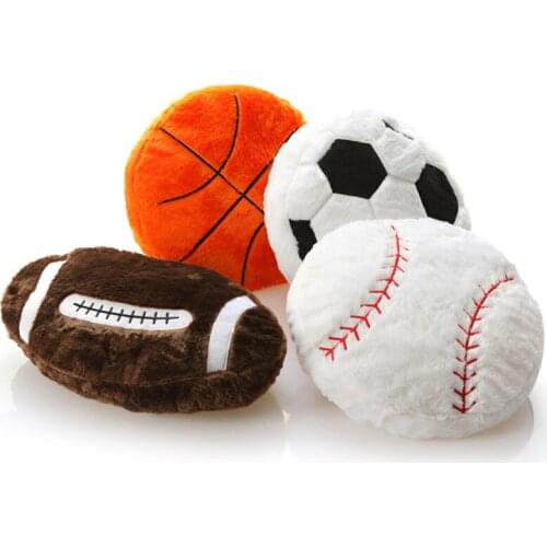 Fans souvenir Creative Soccer Plush Throw Pillow Football Shaped Plush Ball Pillow Basketball Baseball Rugby for Home Bar