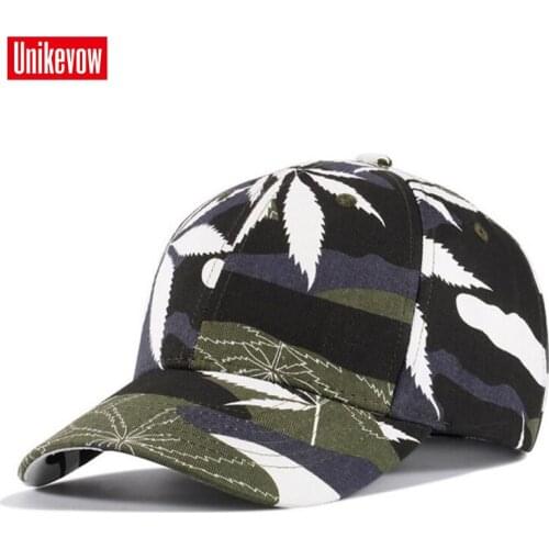 UNIKEVOW Unisex Leaf Camouflage Baseball Cap Snapback Hat For Men Outdoor Casual Army Caps Women Gorra Wholesa;e