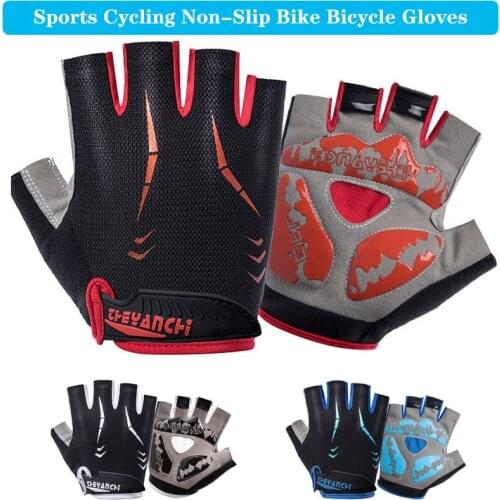 Cycling Non-Slip Breathable Bike Bicycle Gloves Sports Half Finger Summer Riding Short Men Women Bike Bicycle Anti-sweat Gloves