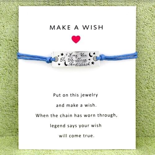 Moon Star Charm Bracelets Rope Chain Jewelry Women Men Boy Girl Unisex Best Friends Christmas Gift Drop Shipping