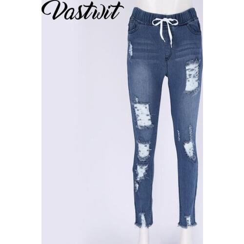 Womens Jeans High Waist Denim Trousers Female 2021 Fashion Elastic Stretch Hip Slim Fit Skinny Feet Nine Points Pencil Pants