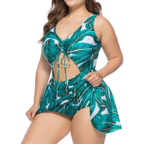 Plus Size Swimwear Women 2021 New Sexy One Piece Swimsuit Female Large Size Bathing Suits Skirt Summer Beach Wear Swim Lady