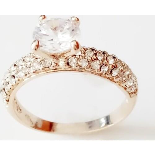 Women Golden Ring Fashion Jewelry New 585 Gold Jewellery Big Cubic Zircon Engagement Ring for Women