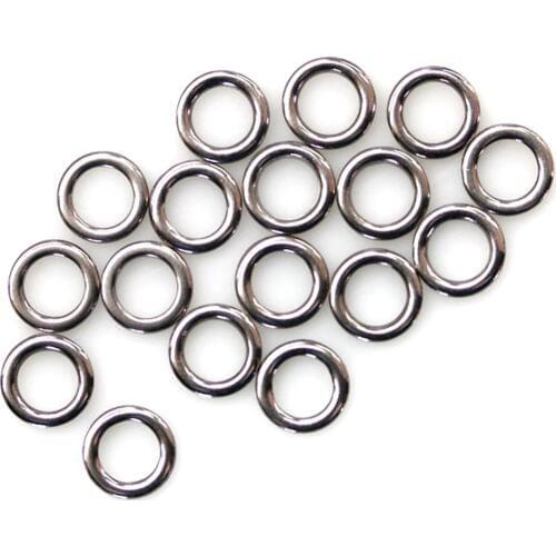 100pcs Stainless Steel Solid Rings Saltwater Fishing Assistant Hook Lure Accessories Heavy-duty Lead Jigging Rings 8 Sizes