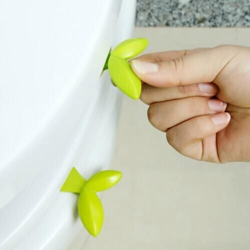 2Pcs Green Leaf Toilet Lid Handle Lifting Device Toilet Seat Cover Lift Bathroom Portable Sanitary Closestool Seat Cover Lifter