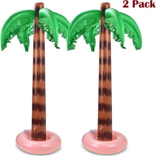 2 Pcs Inflatable Palm Tree 90 Cm Coconut Tree Beach Party Toy Tropical Hawaiian Banquet Decoration Swimming Pool Supplies