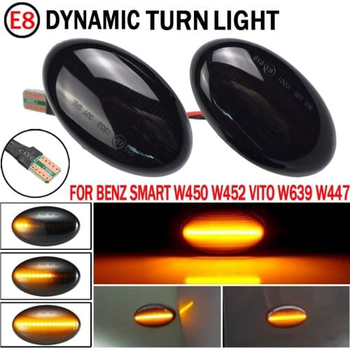 2x Dynamic LED Turn Signal Lights Side Marker Car Accessories For Mercedes Benz Smart W450 W452 A-Class W168 Vito W639 W447