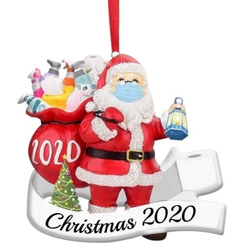 3D Resin Claus Gift 2020 Christmas Ornament Pendant Family Gift Decoration Party Decoration Santa Xmas Tree Ornament