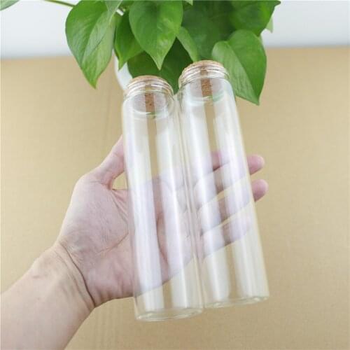 6 pcs/lot 47*180mm 240ml Glass Bottle Stopper Glass Jars Storage Bottl Containers spice storage Vials DIY Craft Test Tube Vials