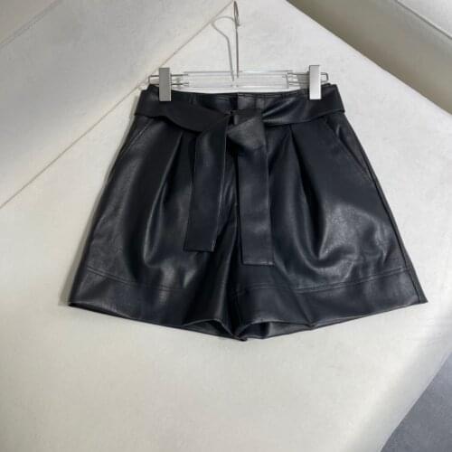 Aswomoye Women's Leather Shorts
