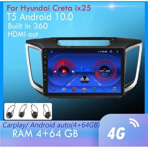 Android 10.0 PX6 car DVD GPS 4G WIFI multimedia player For Creta ix25 car dvd navigation radio video audio player